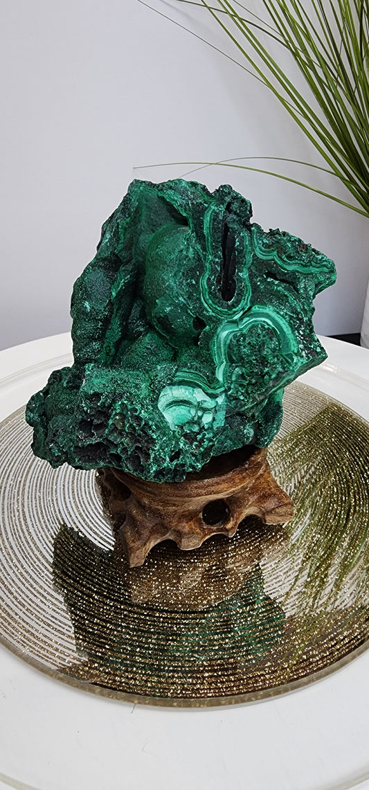 Druzy Malachite Specimen from Congo