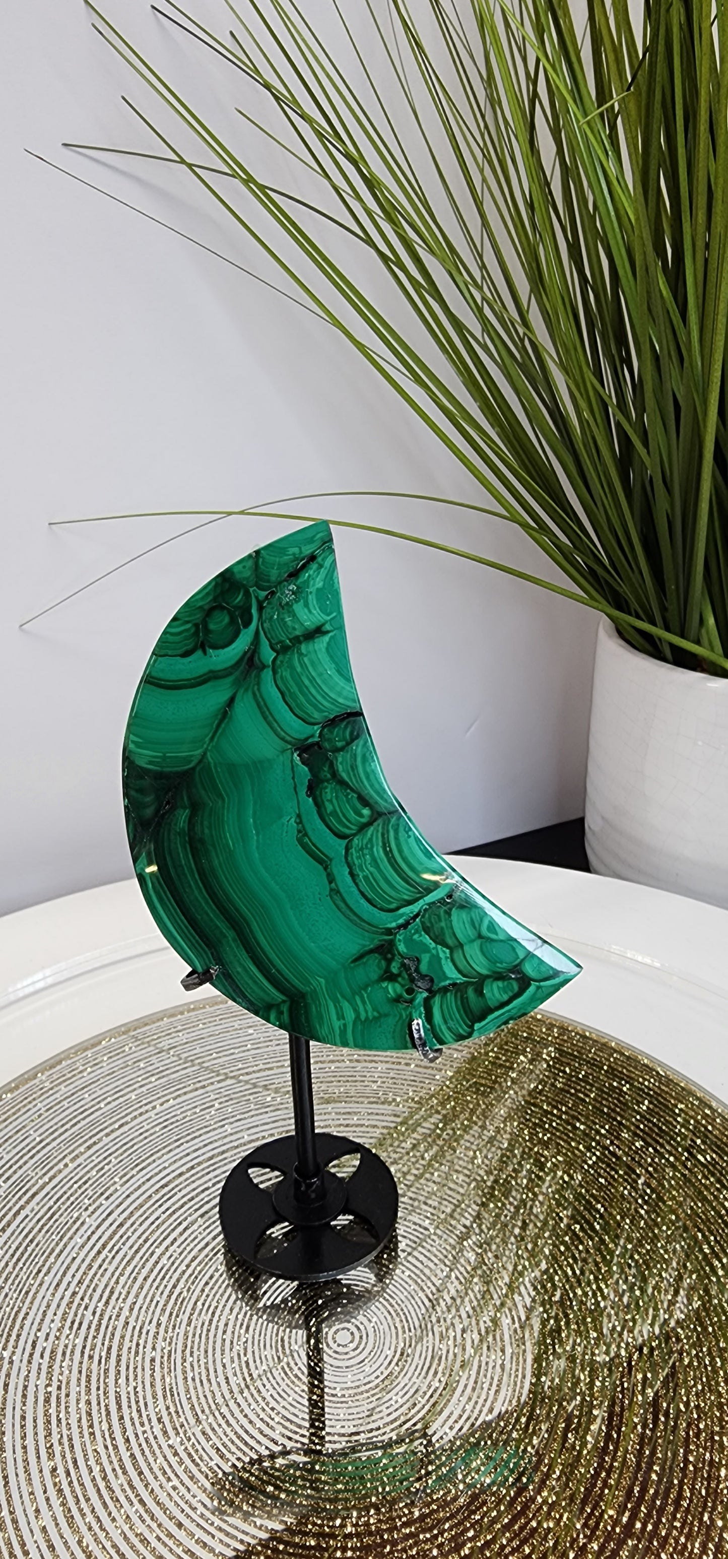 Malachite Moon with Stand