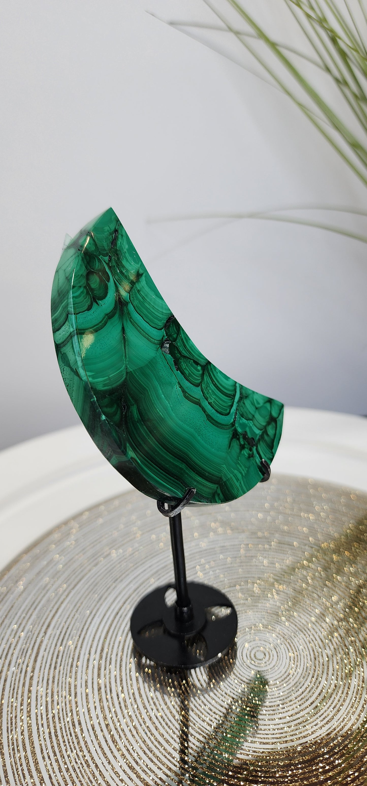 Malachite Moon with Stand