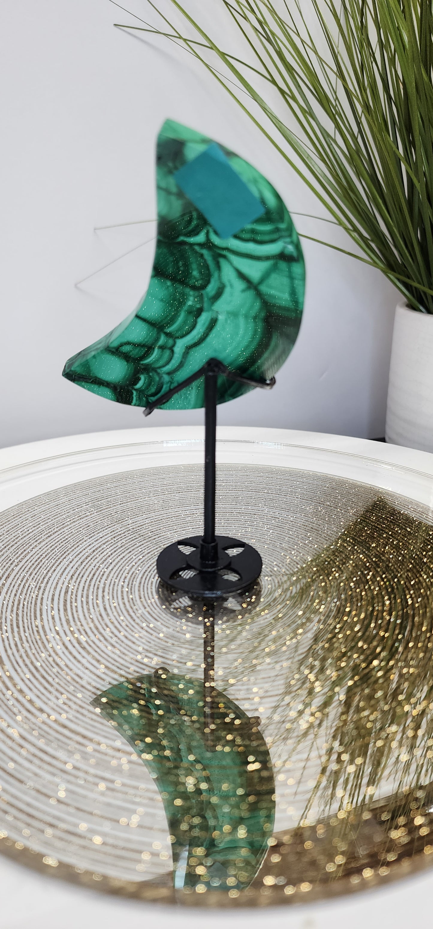 Malachite Moon with Stand