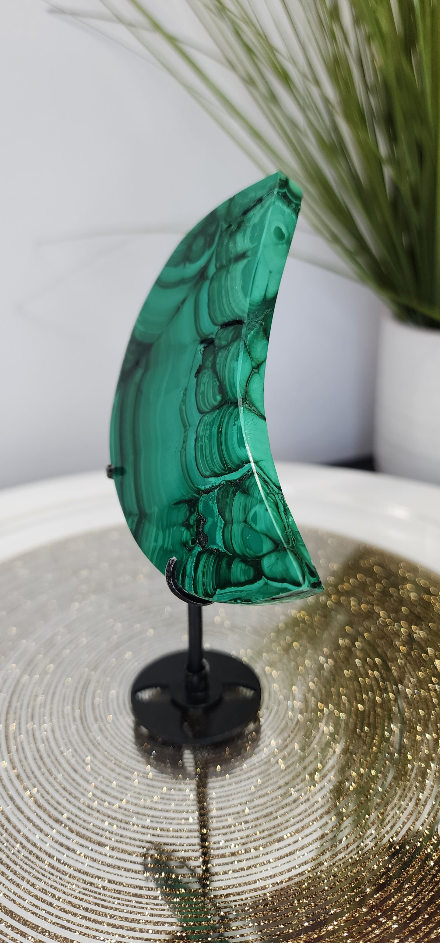 Malachite Moon with Stand