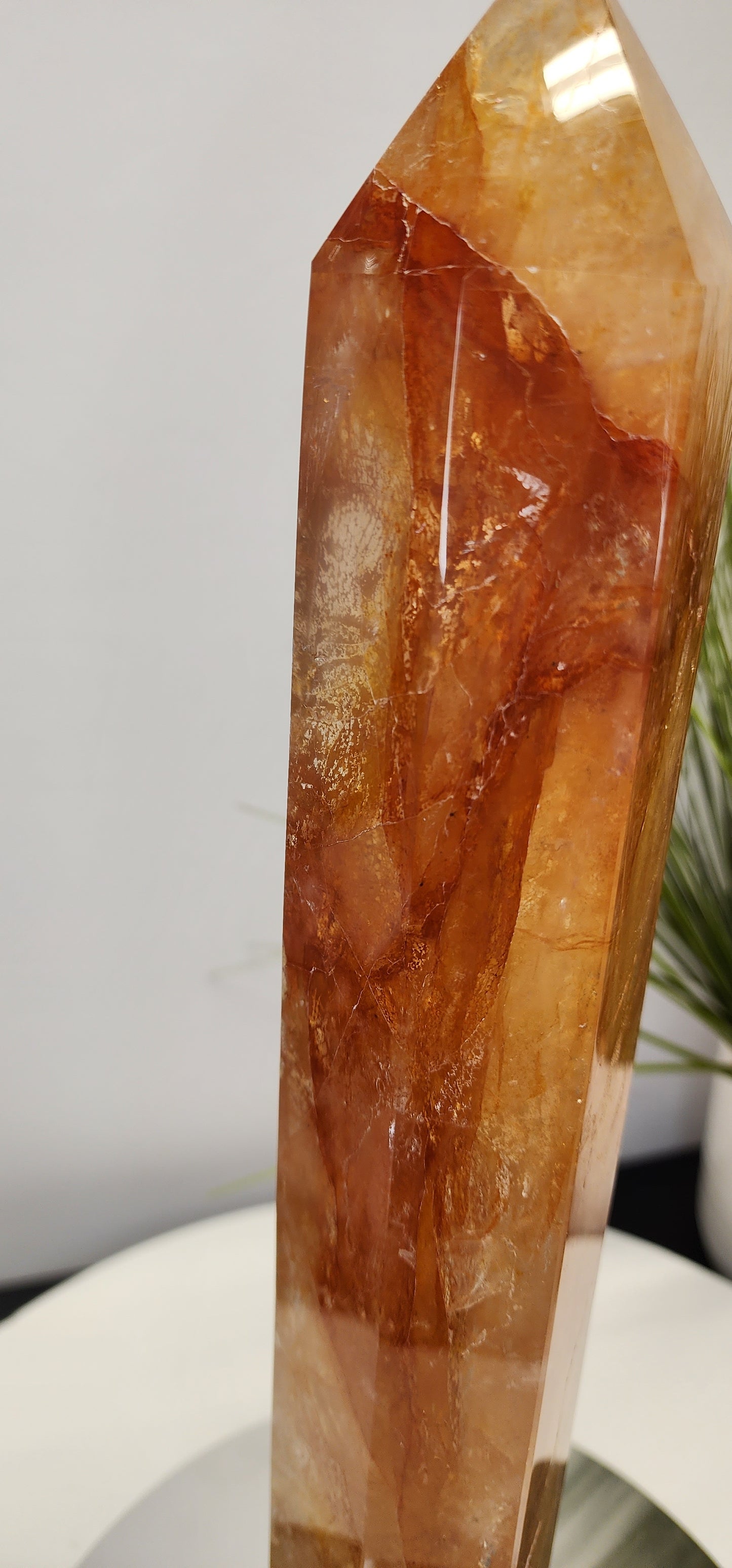 Extra Large Golden Healer and Fire Quartz  Tower