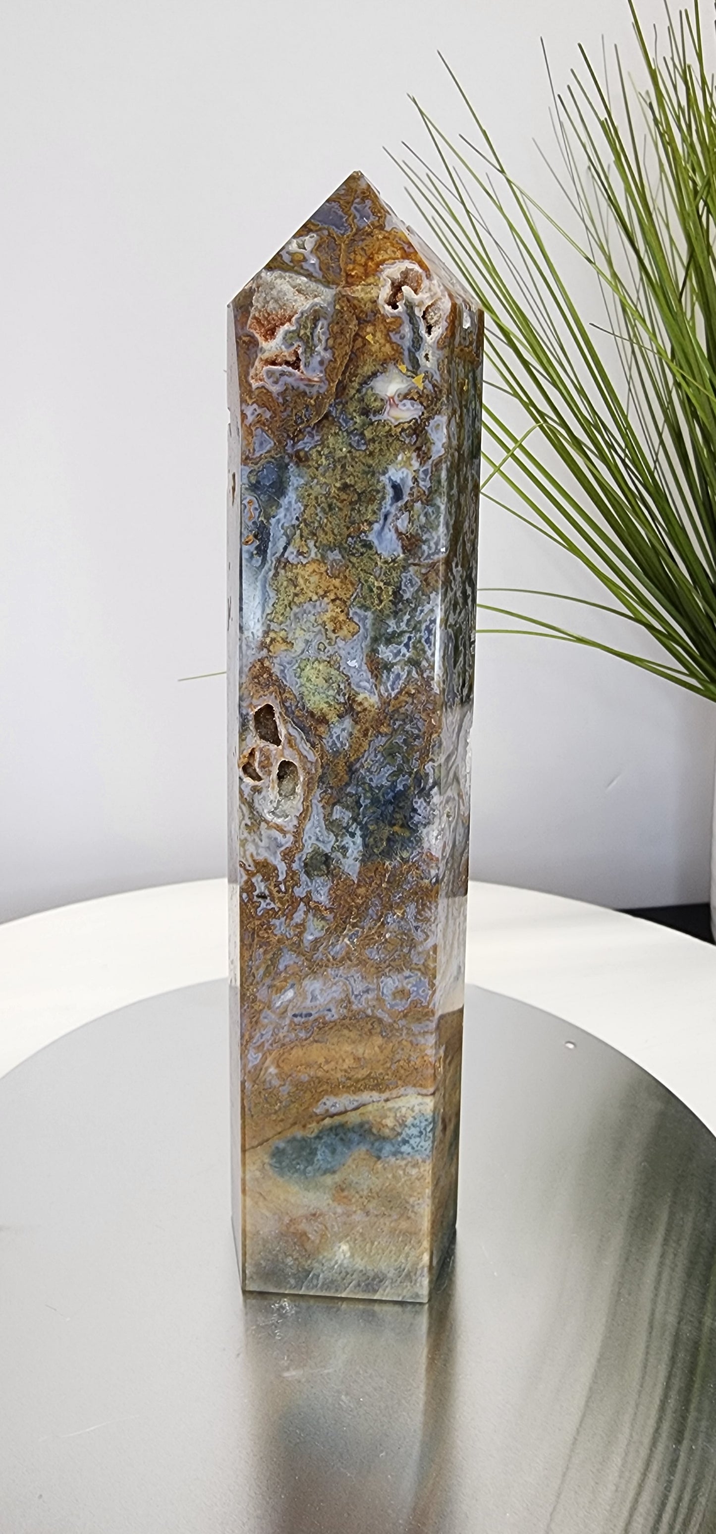 Large Moss Agate and Rhyolite Tower