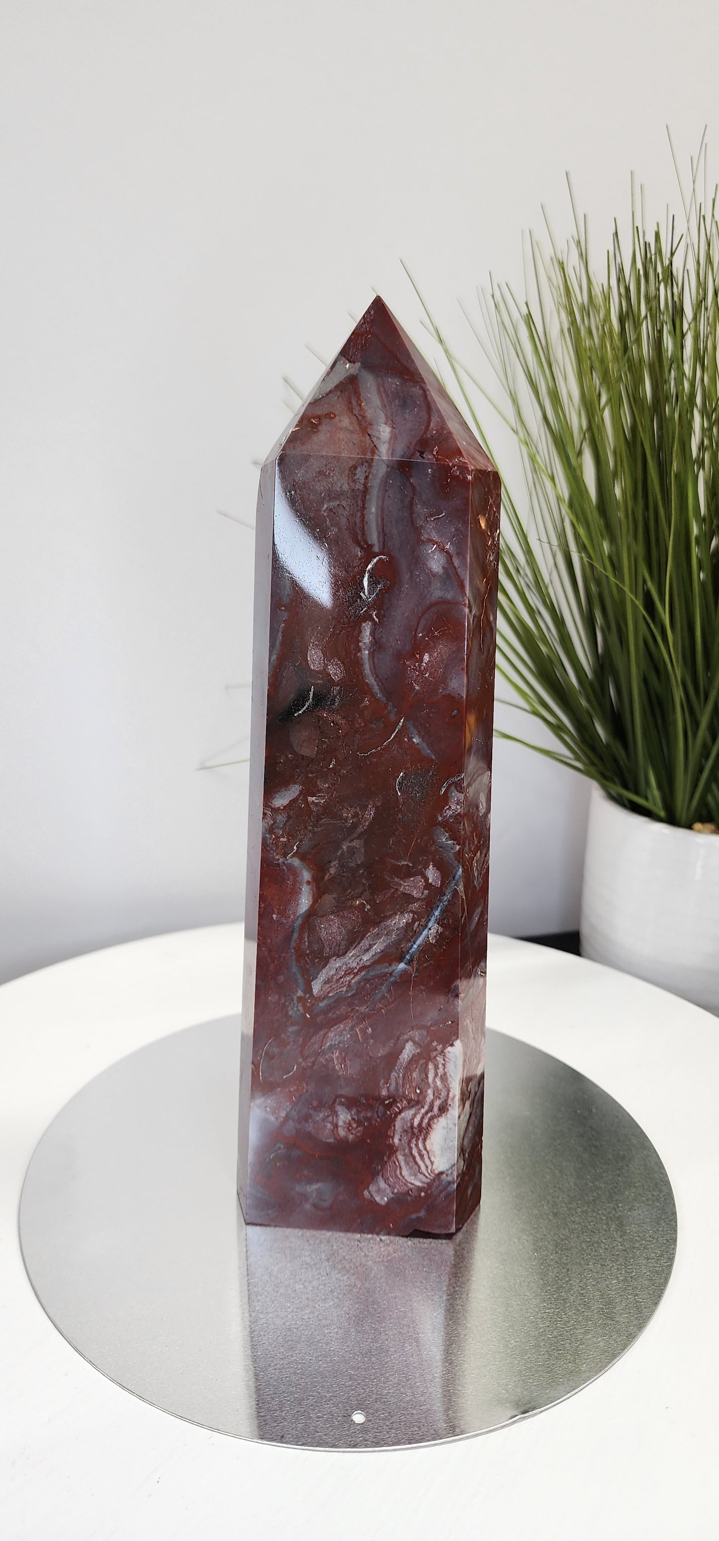 Large Chicken Blood Agate Tower
