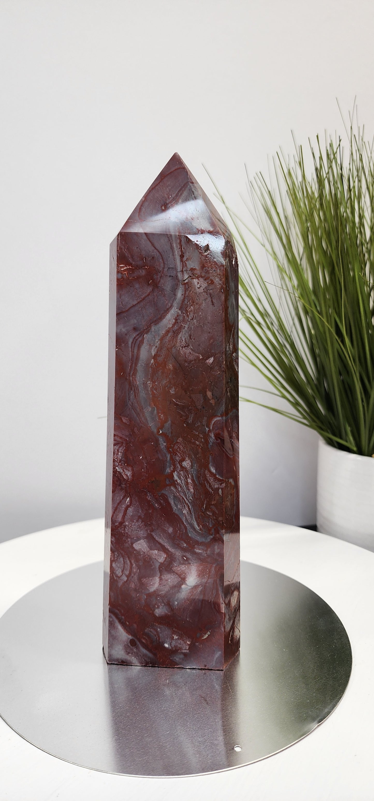 Large Chicken Blood Agate Tower