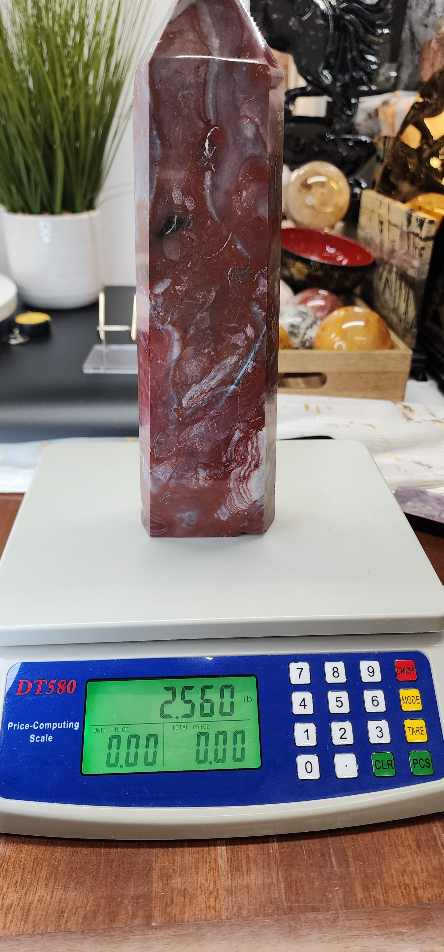 Large Chicken Blood Agate Tower