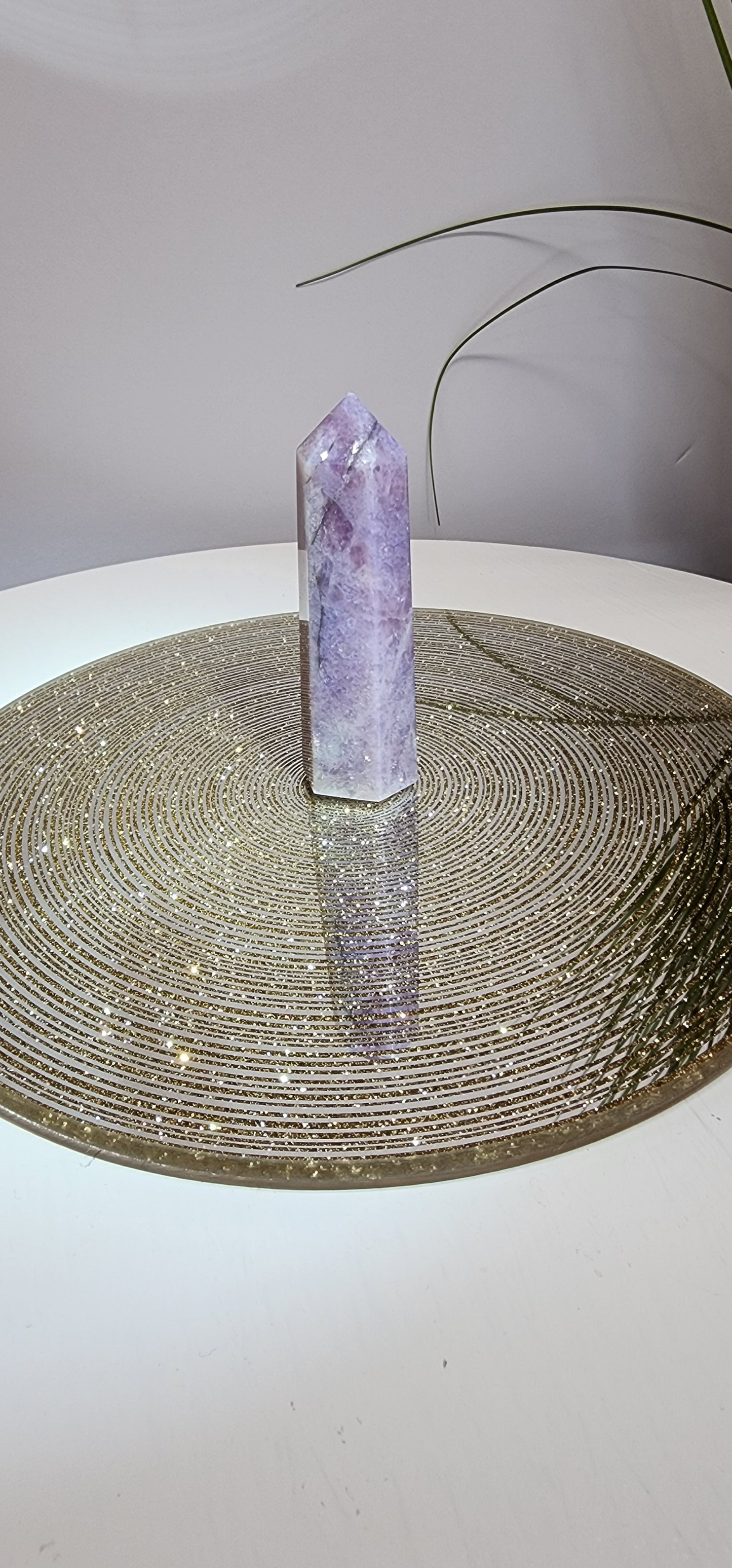 Small Lavendar and Rose Quartz Tower