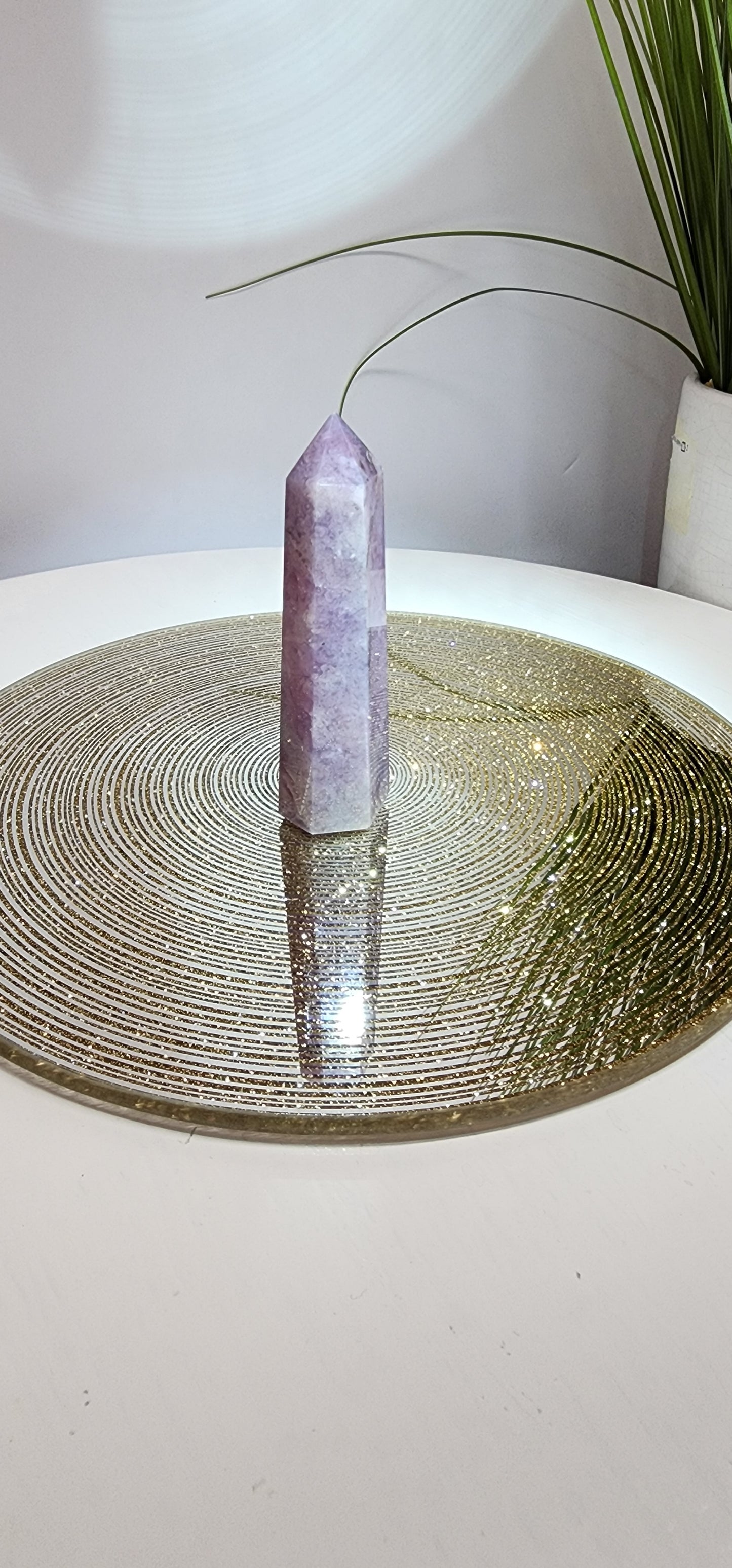 Small Lavendar and Rose Quartz Tower