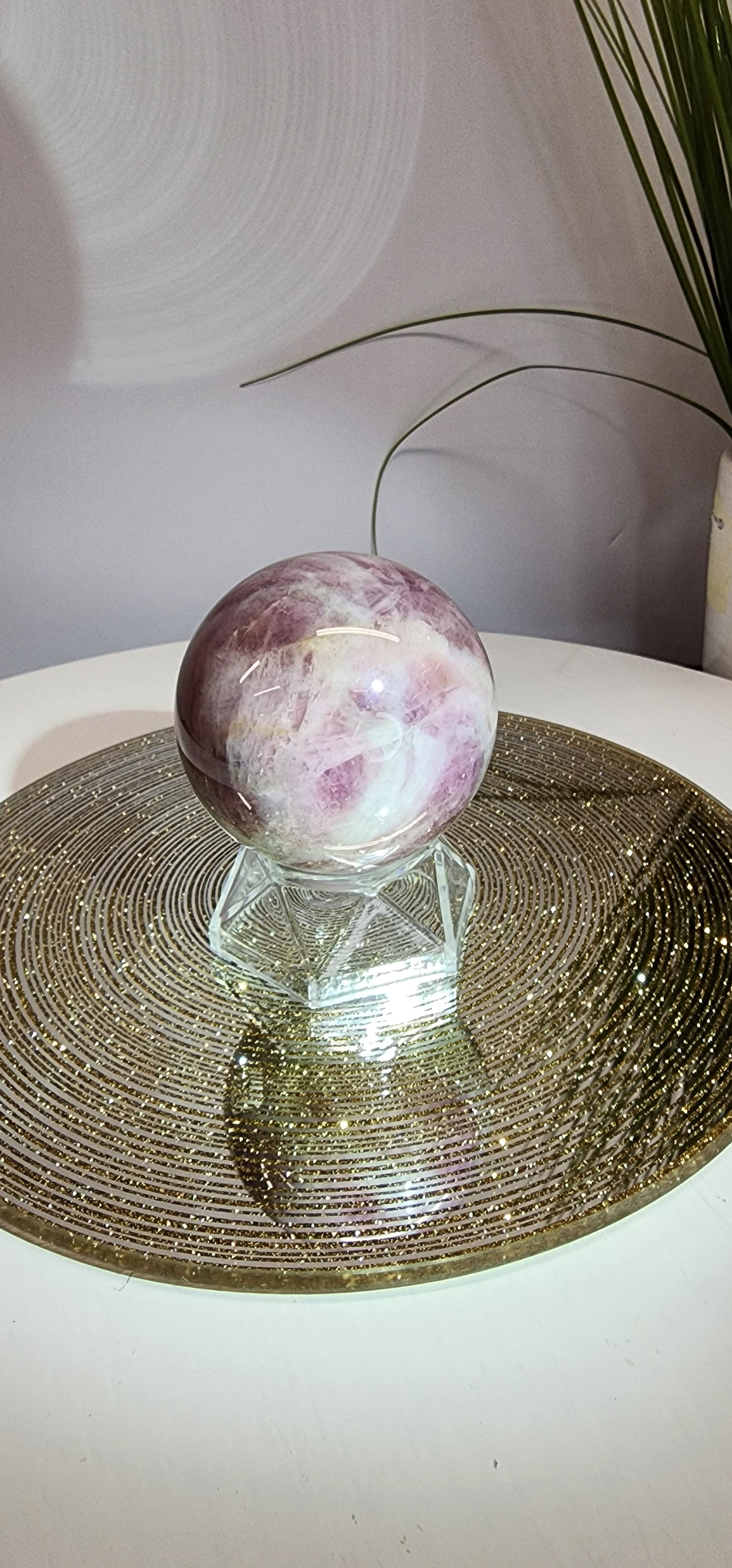 Lavendar and Rose Quartz Sphere