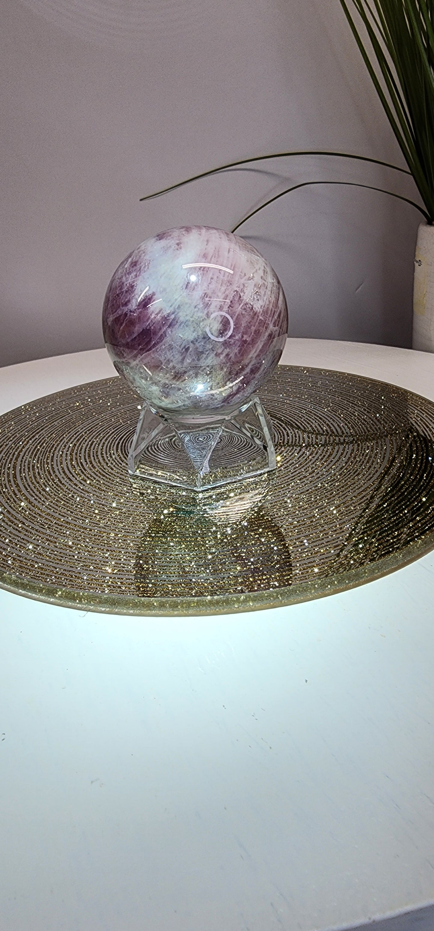 Lavendar and Rose Quartz Sphere