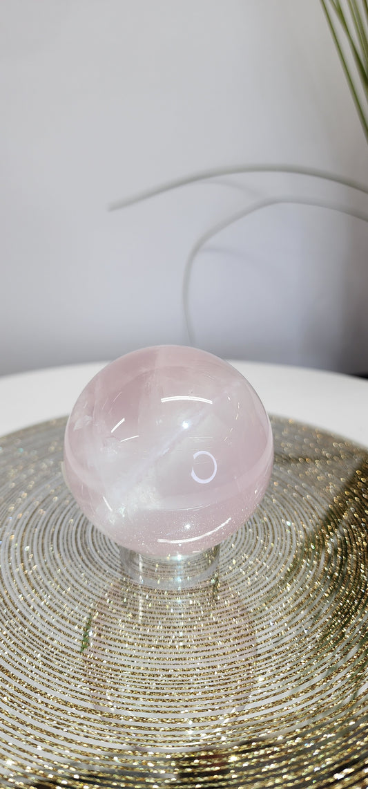 Star Flash Rose Quartz Sphere