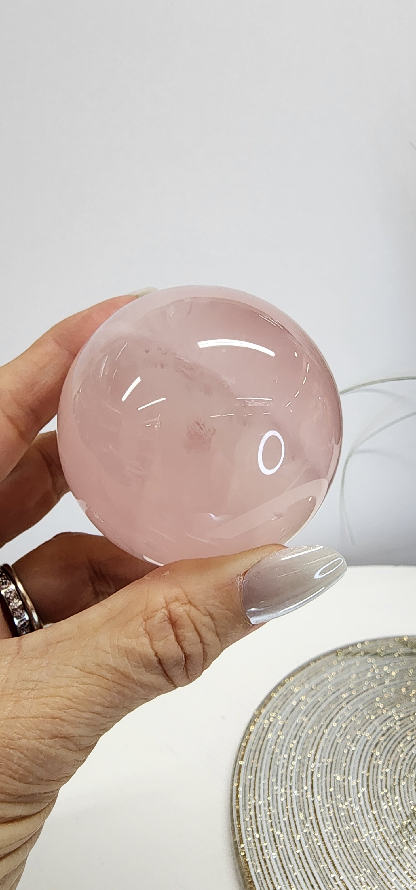 Star Flash Rose Quartz Sphere