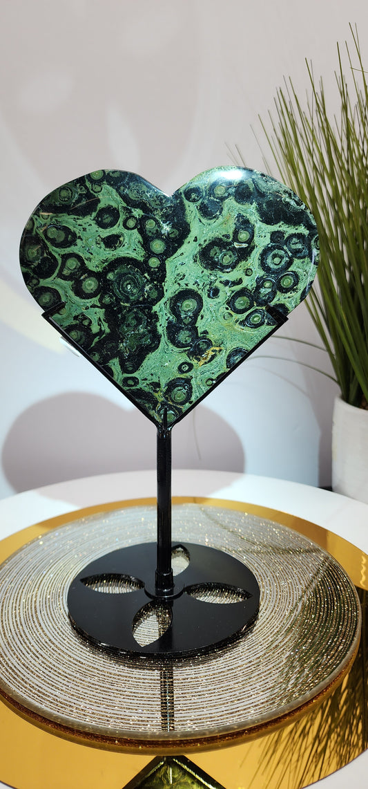 Large Kambaba Heart with Stand