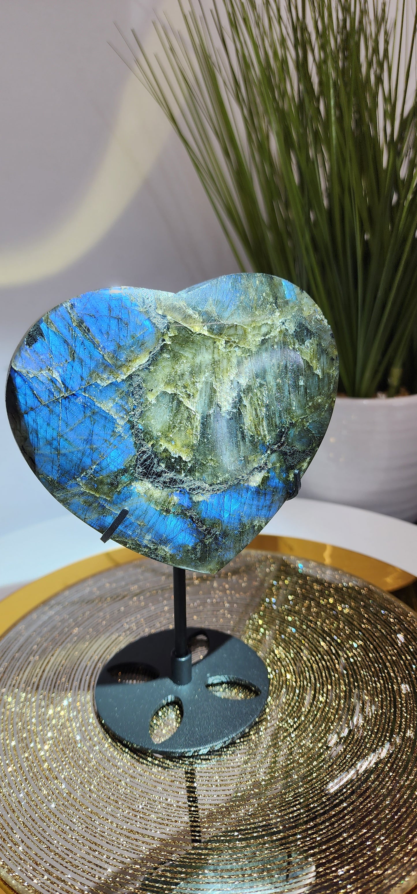 Blue Flash Labradorite Heart