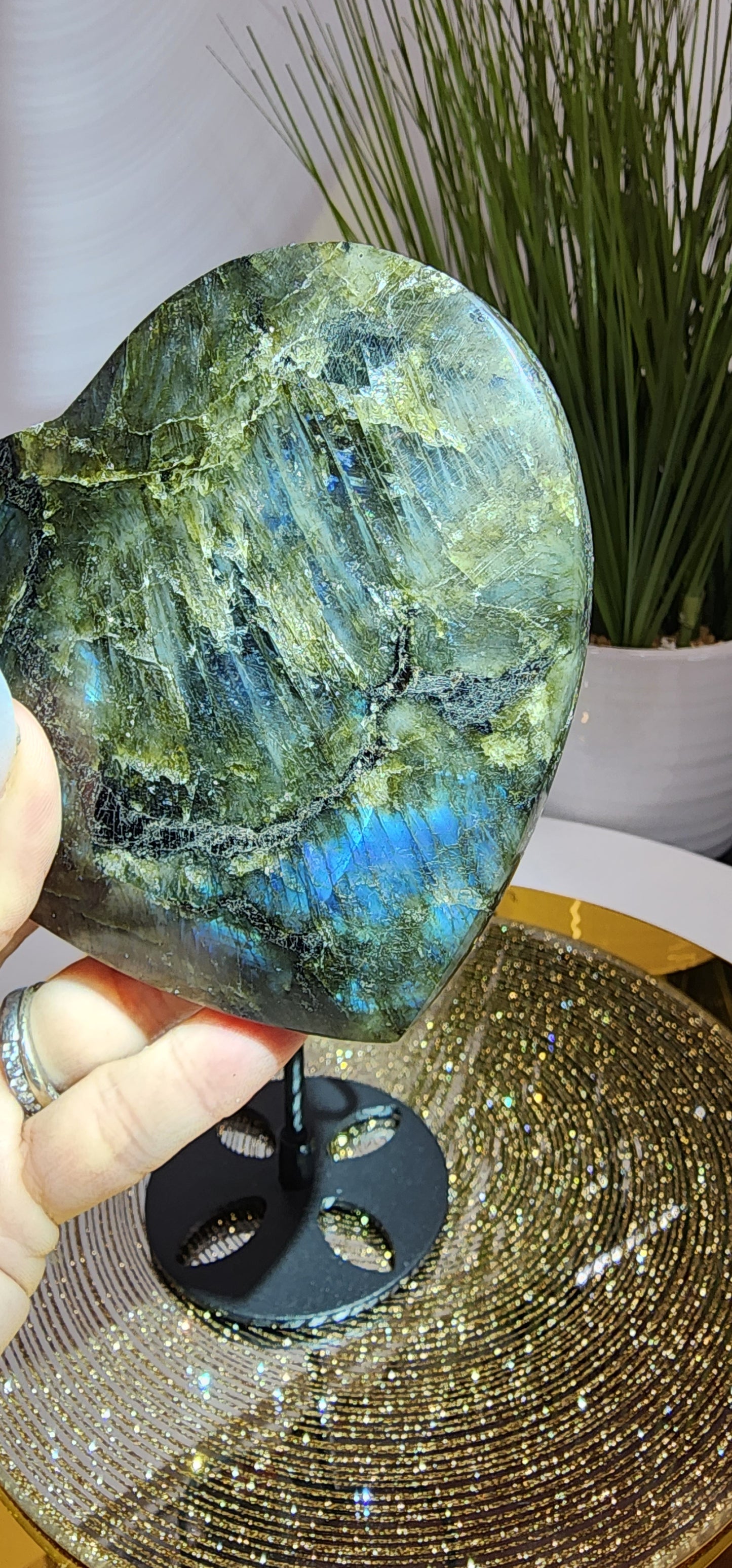Blue Flash Labradorite Heart