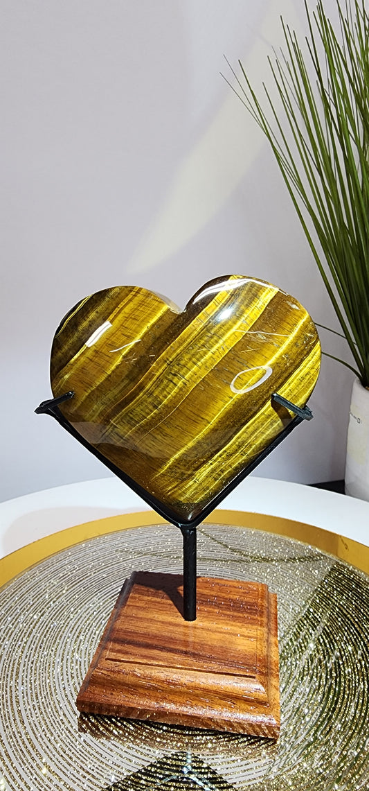 Tiger's Eye Puff Heart