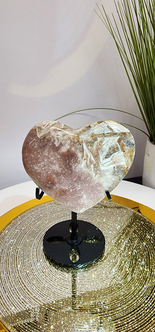 Pink Amethyst Puff Heart