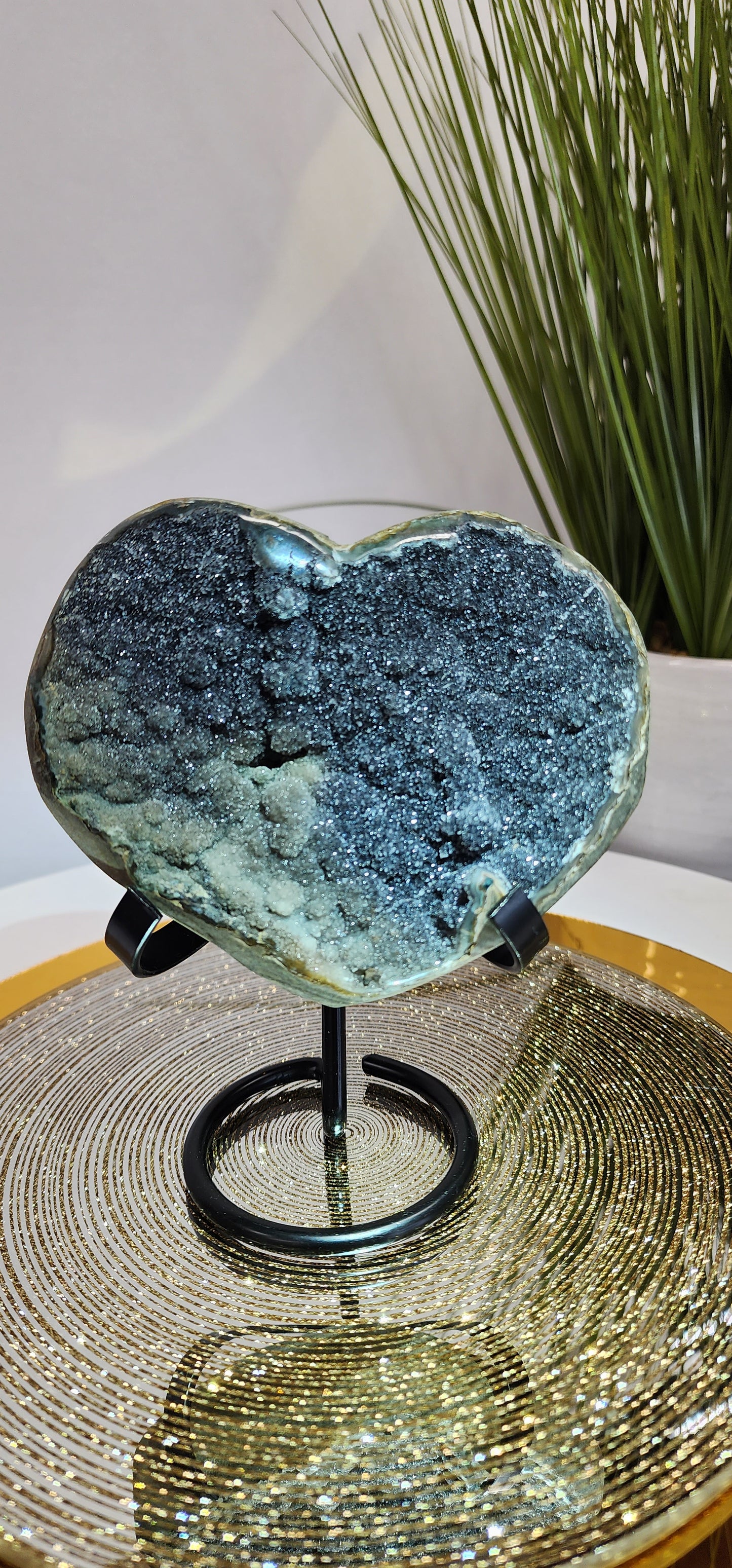 Druzy Black Amethyst Heart
