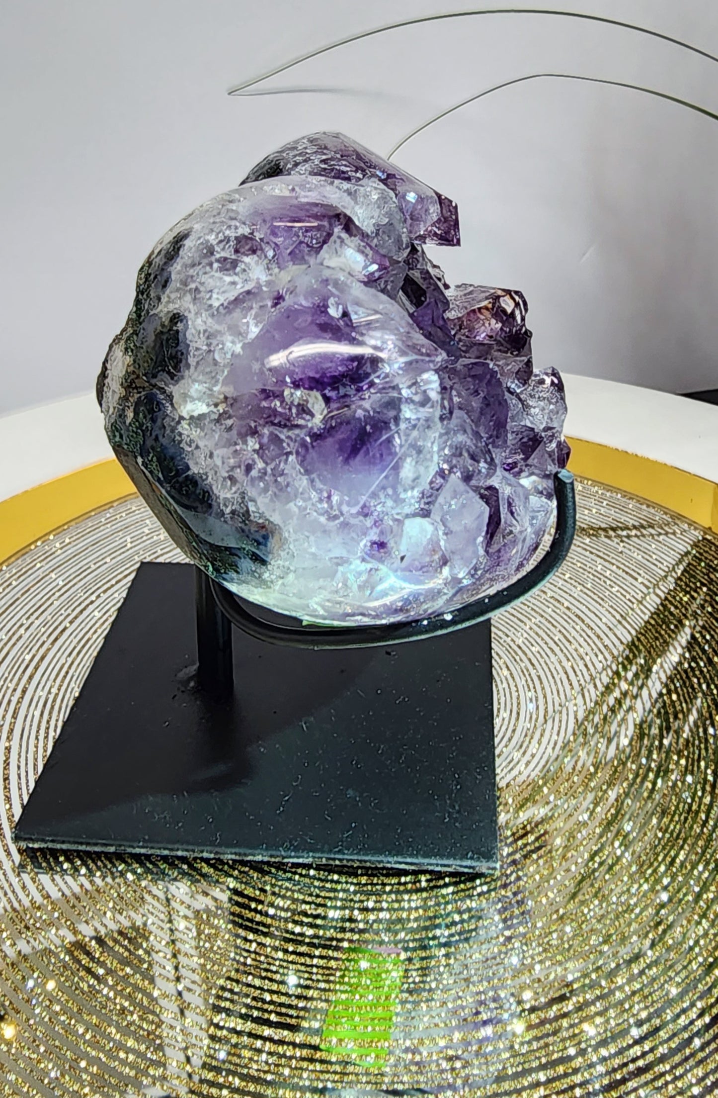 Chunky Amethyst Cluster Heart w/Stand