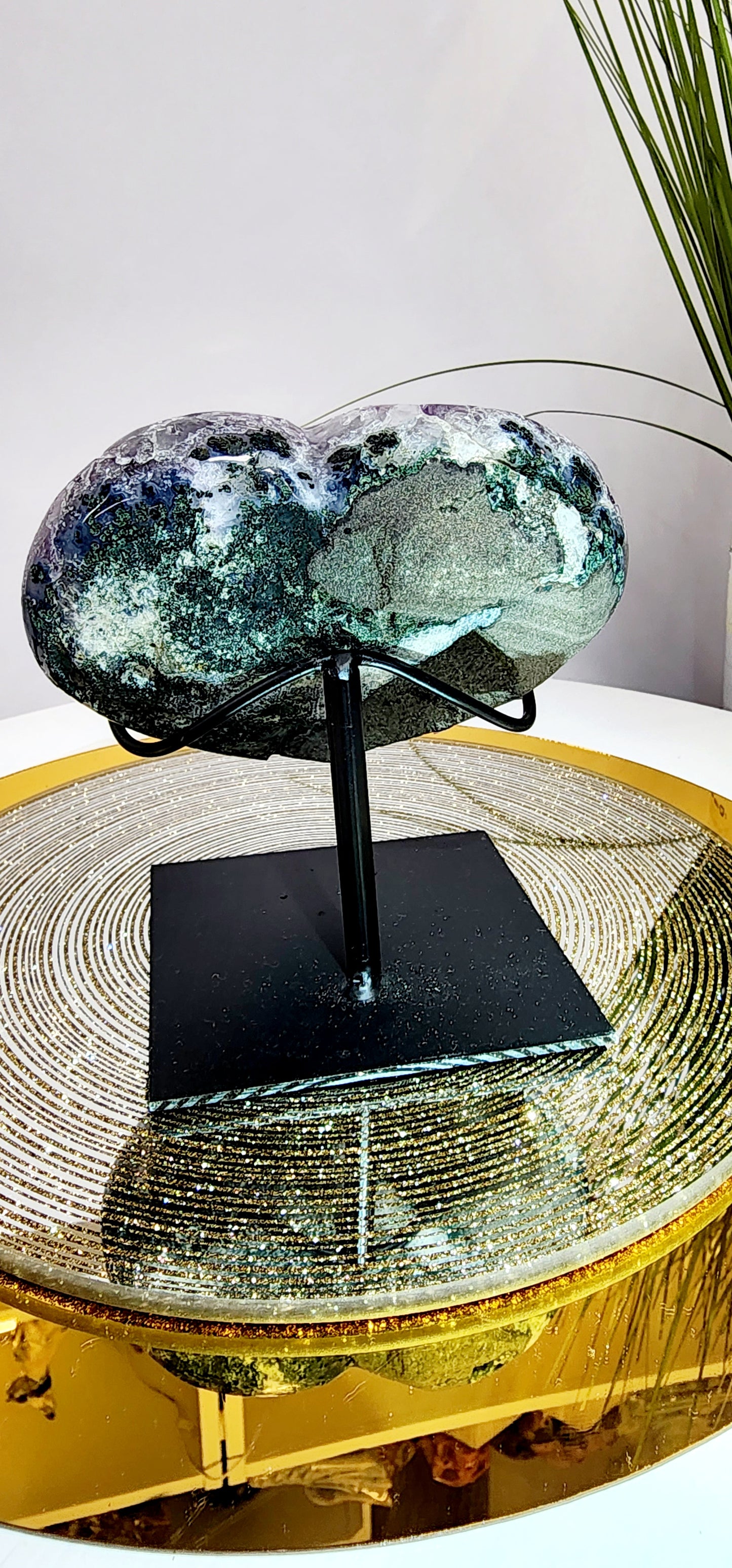 Chunky Amethyst Cluster Heart w/Stand