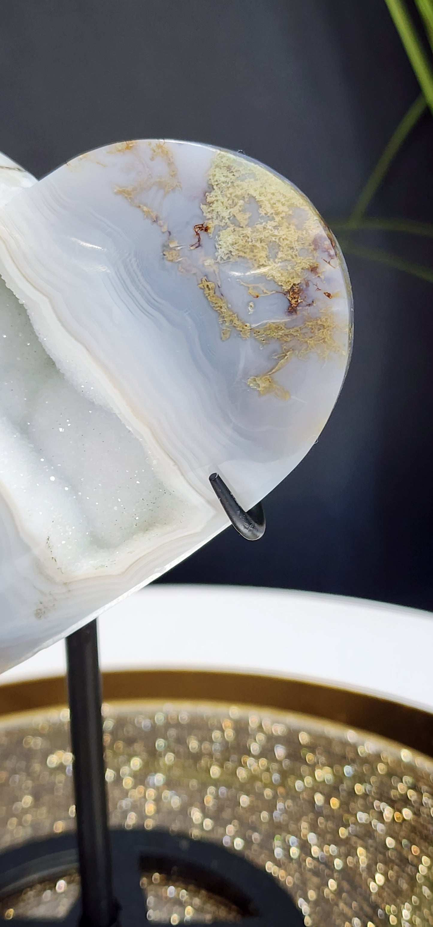 Druzy Moss Agate Heart