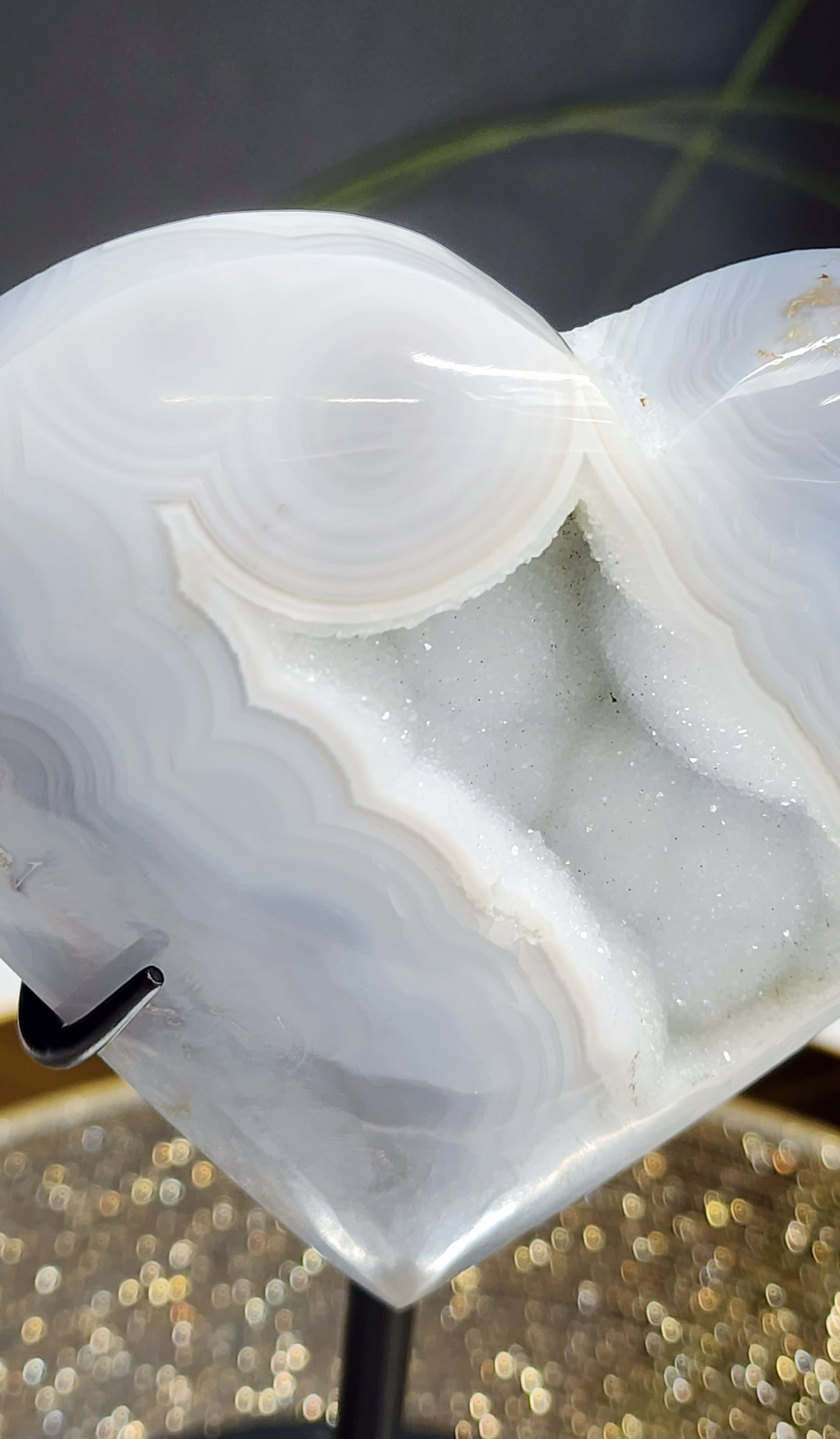 Druzy Moss Agate Heart