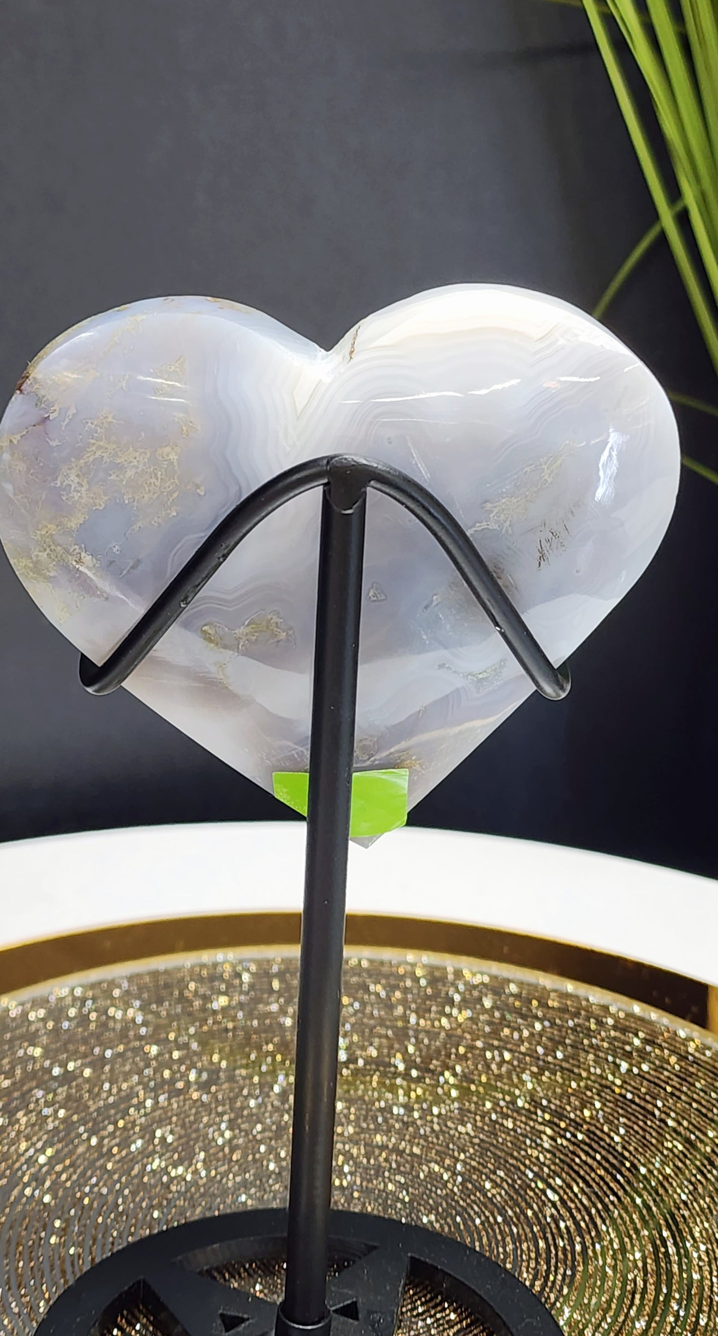 Druzy Moss Agate Heart