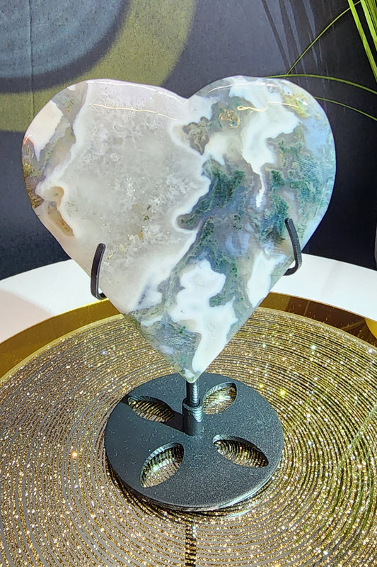 Moss Agate Heart