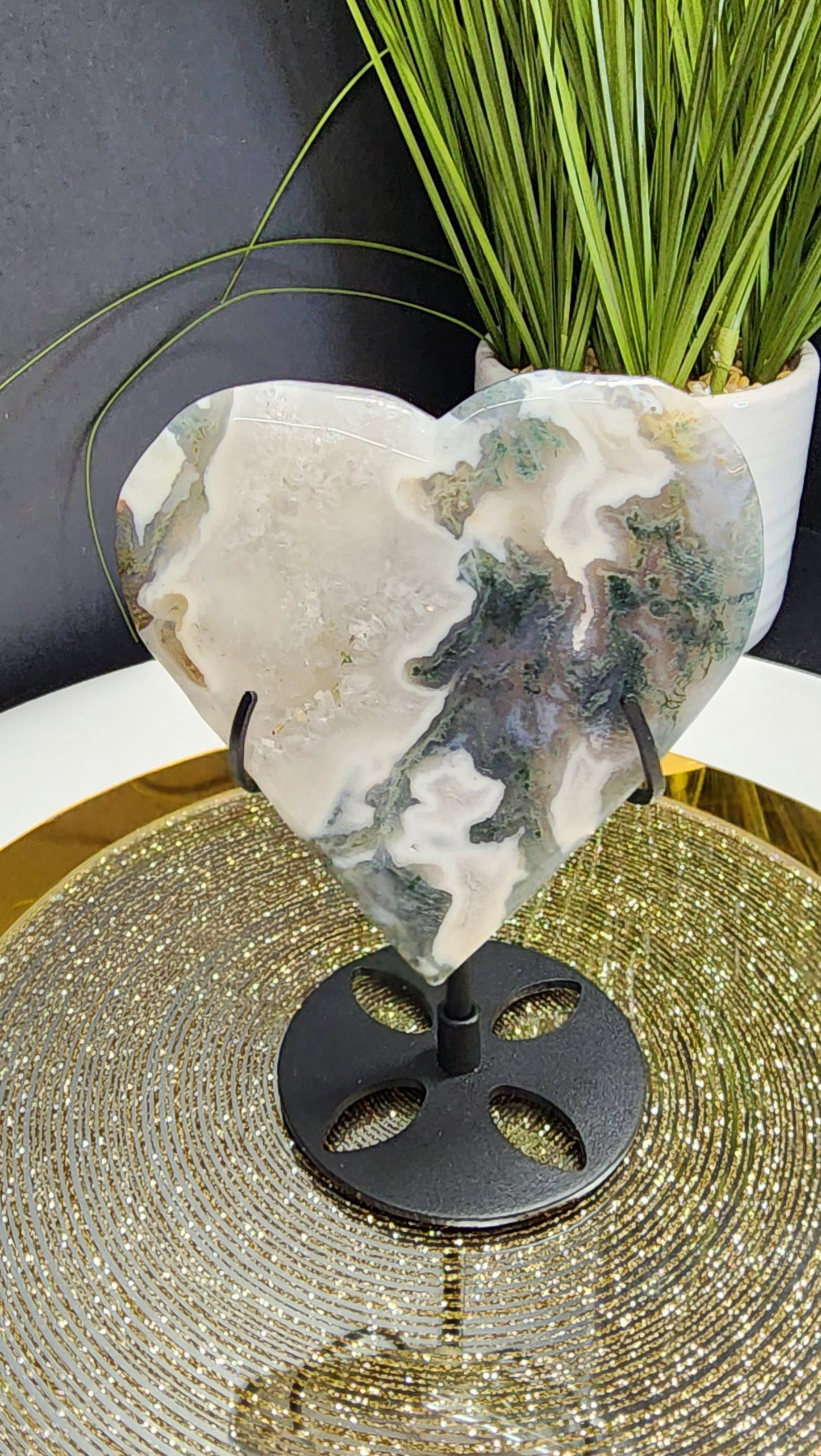 Moss Agate Heart