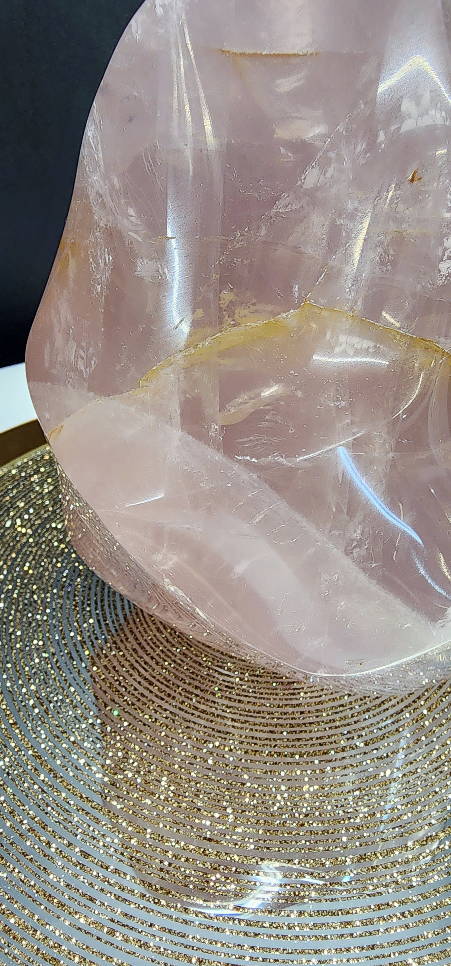 Large Rose Quartz Flame w/Free Shipping