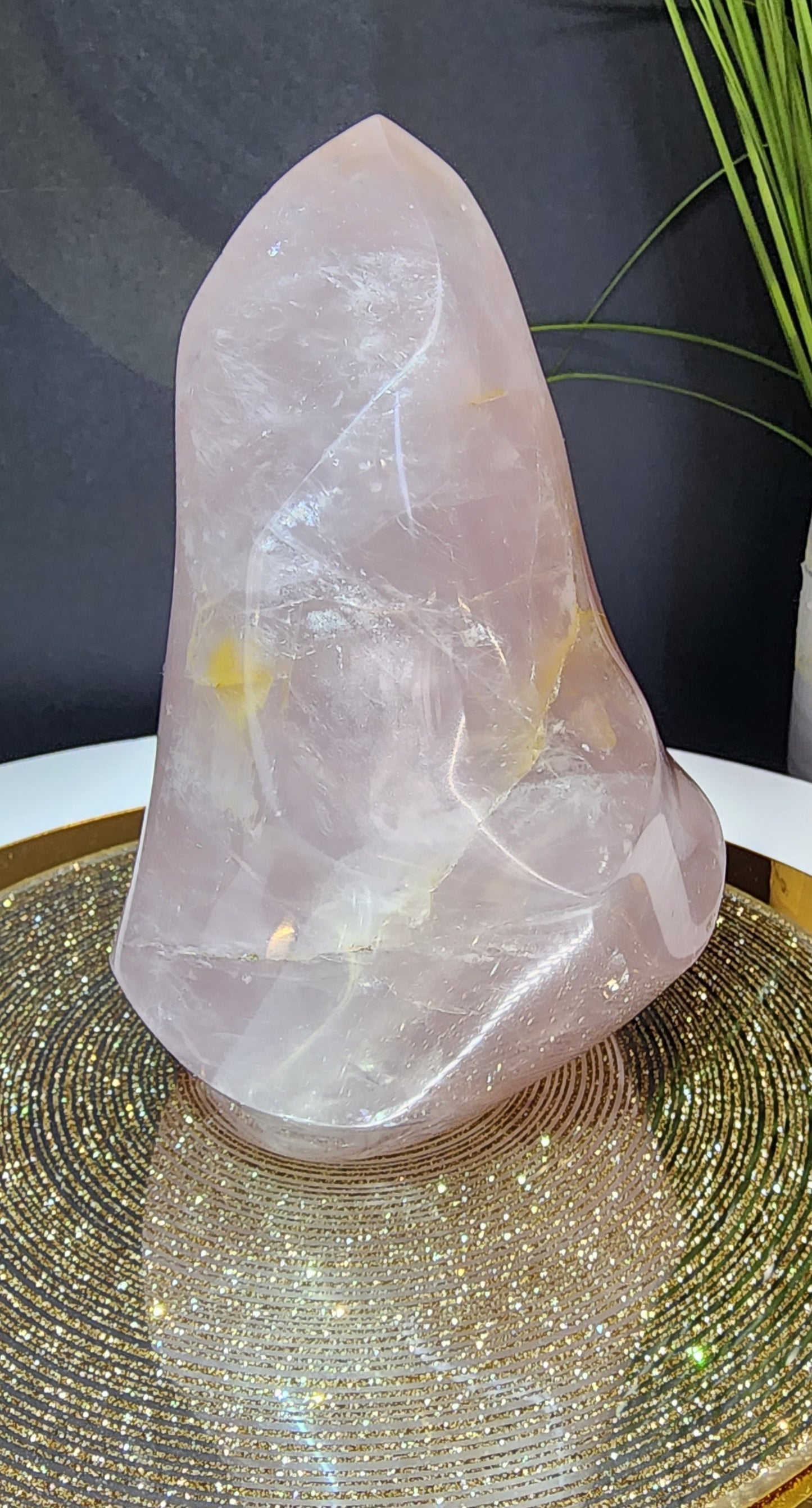 Large Rose Quartz Flame w/Free Shipping