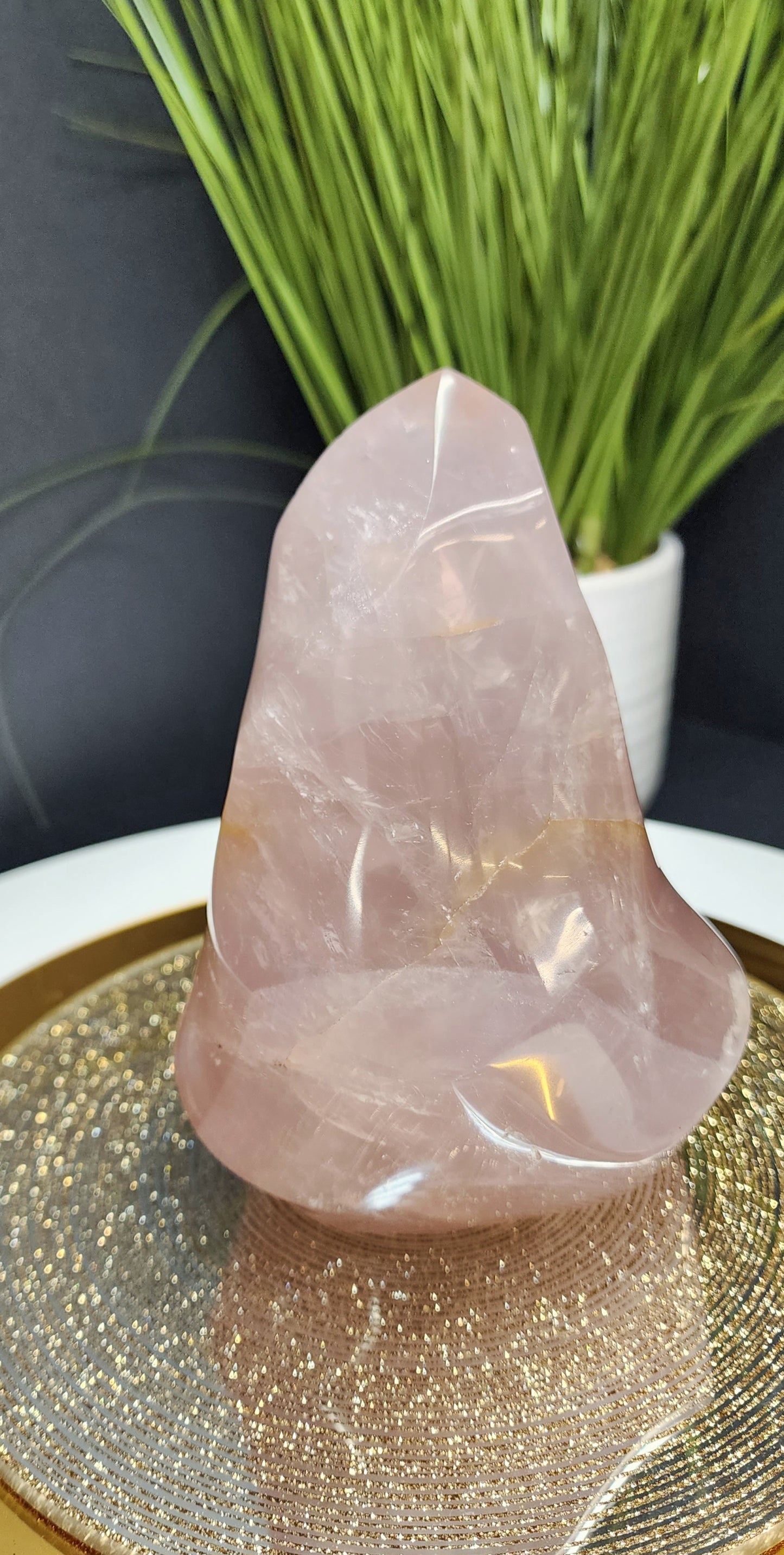 Large Rose Quartz Flame w/Free Shipping