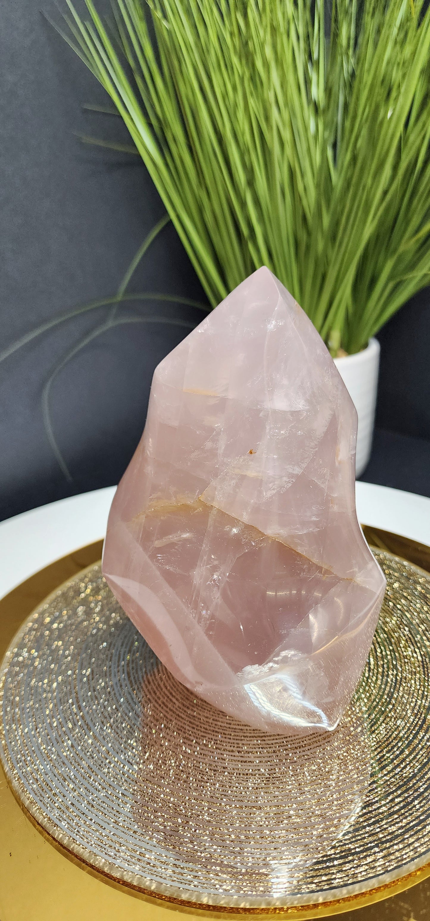 Large Rose Quartz Flame w/Free Shipping
