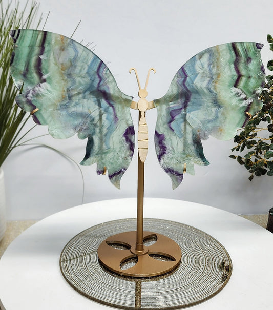 Large Feather Fluorite Butterfly Wings