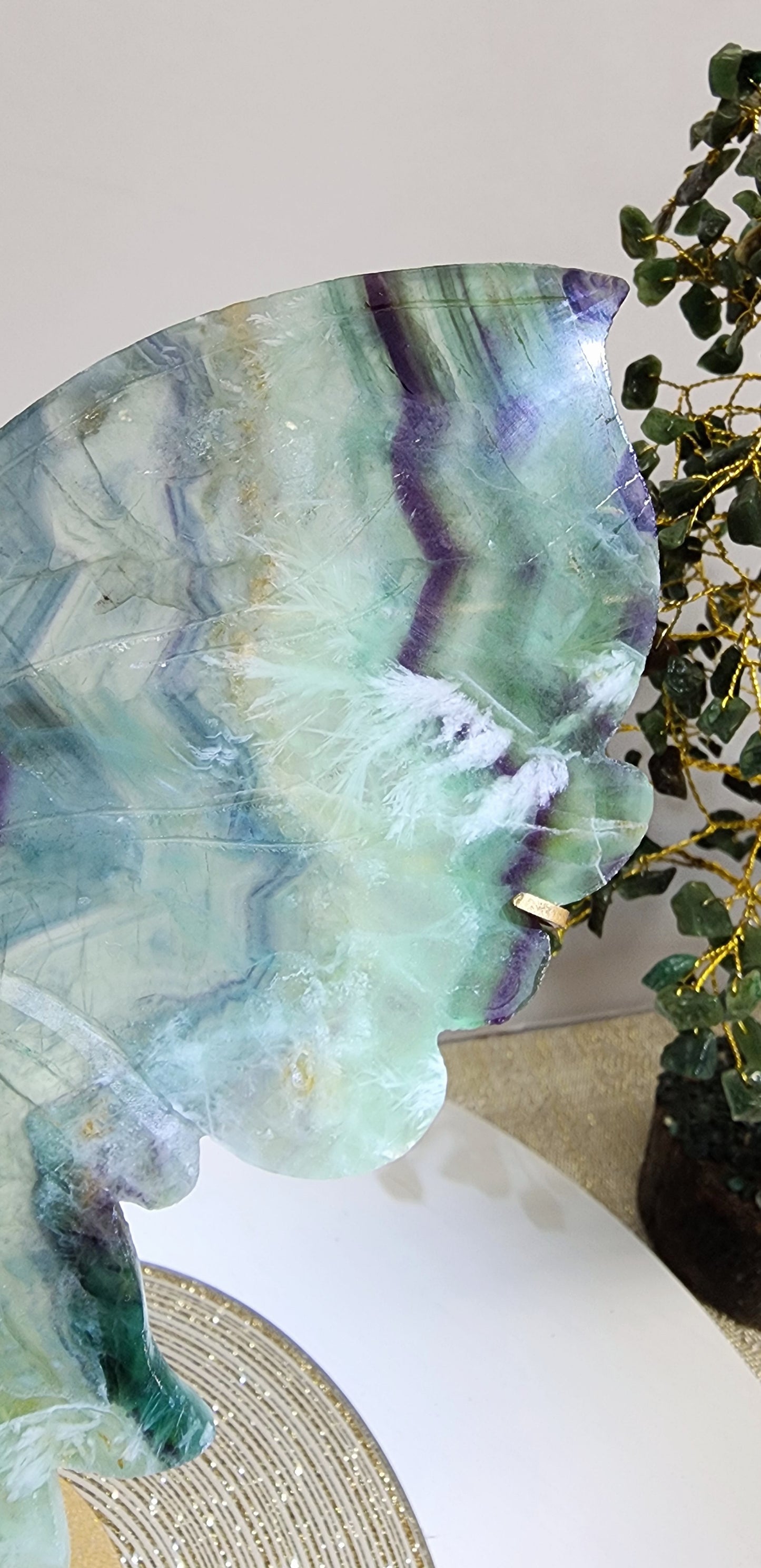 Large Feather Fluorite Butterfly Wings