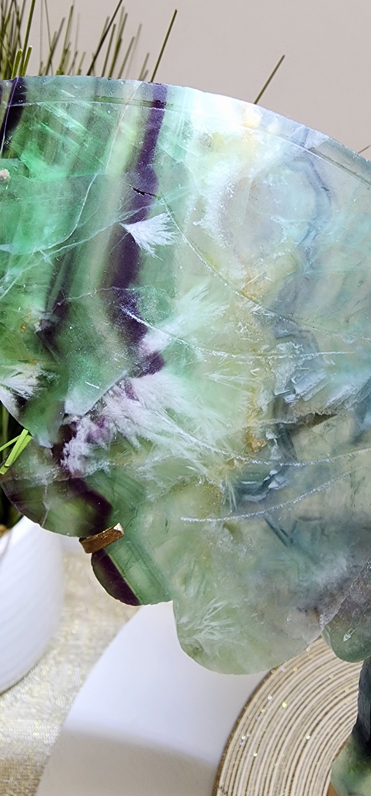 Large Feather Fluorite Butterfly Wings