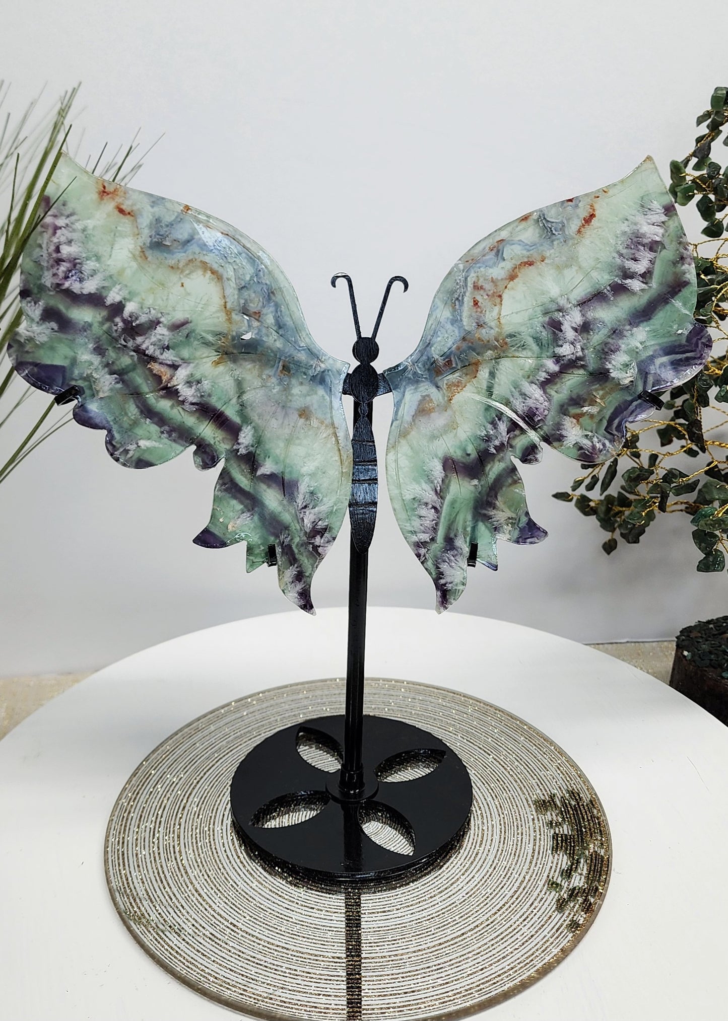 Lrg Feather Fluorite Butterfly Wings