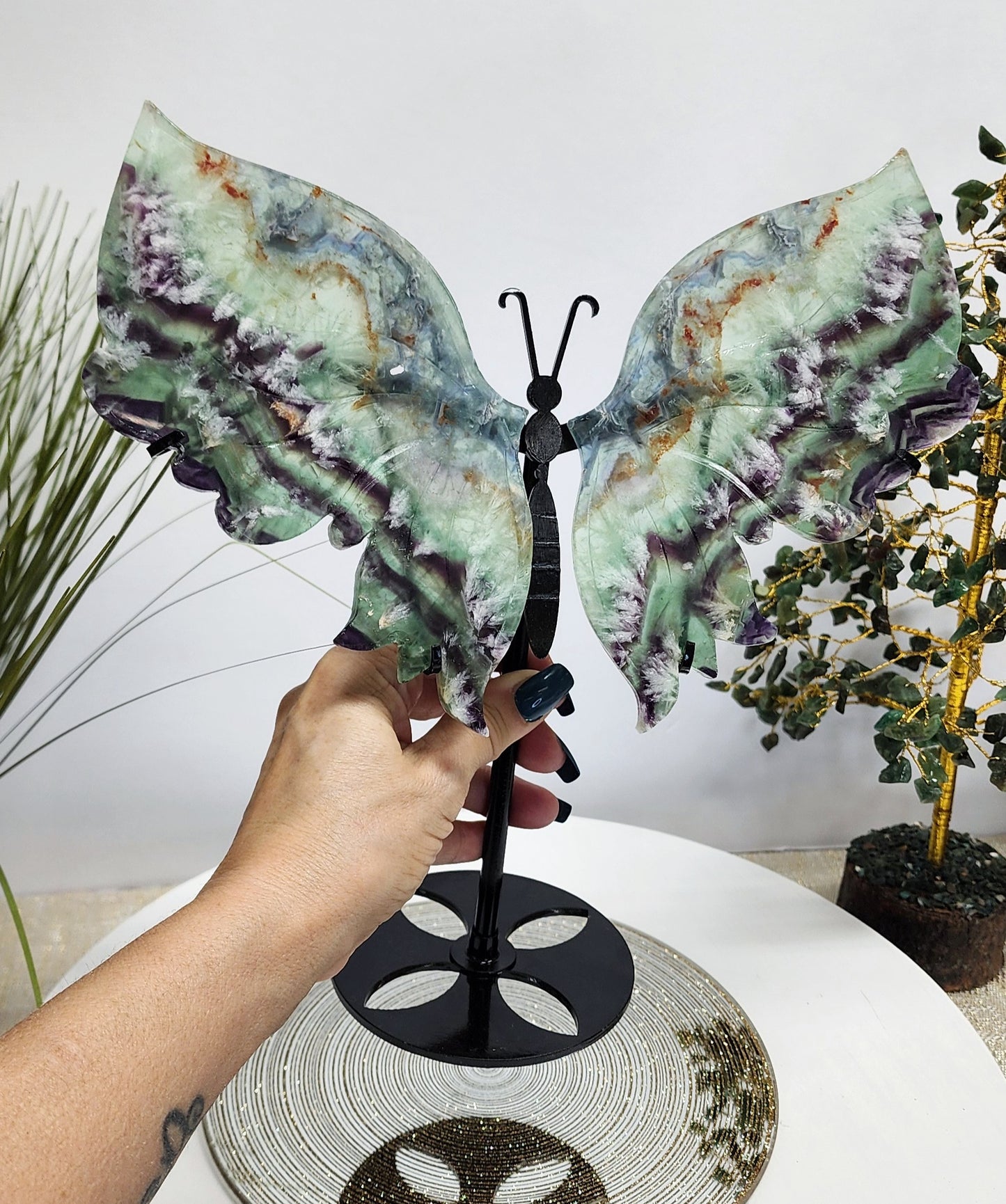 Lrg Feather Fluorite Butterfly Wings
