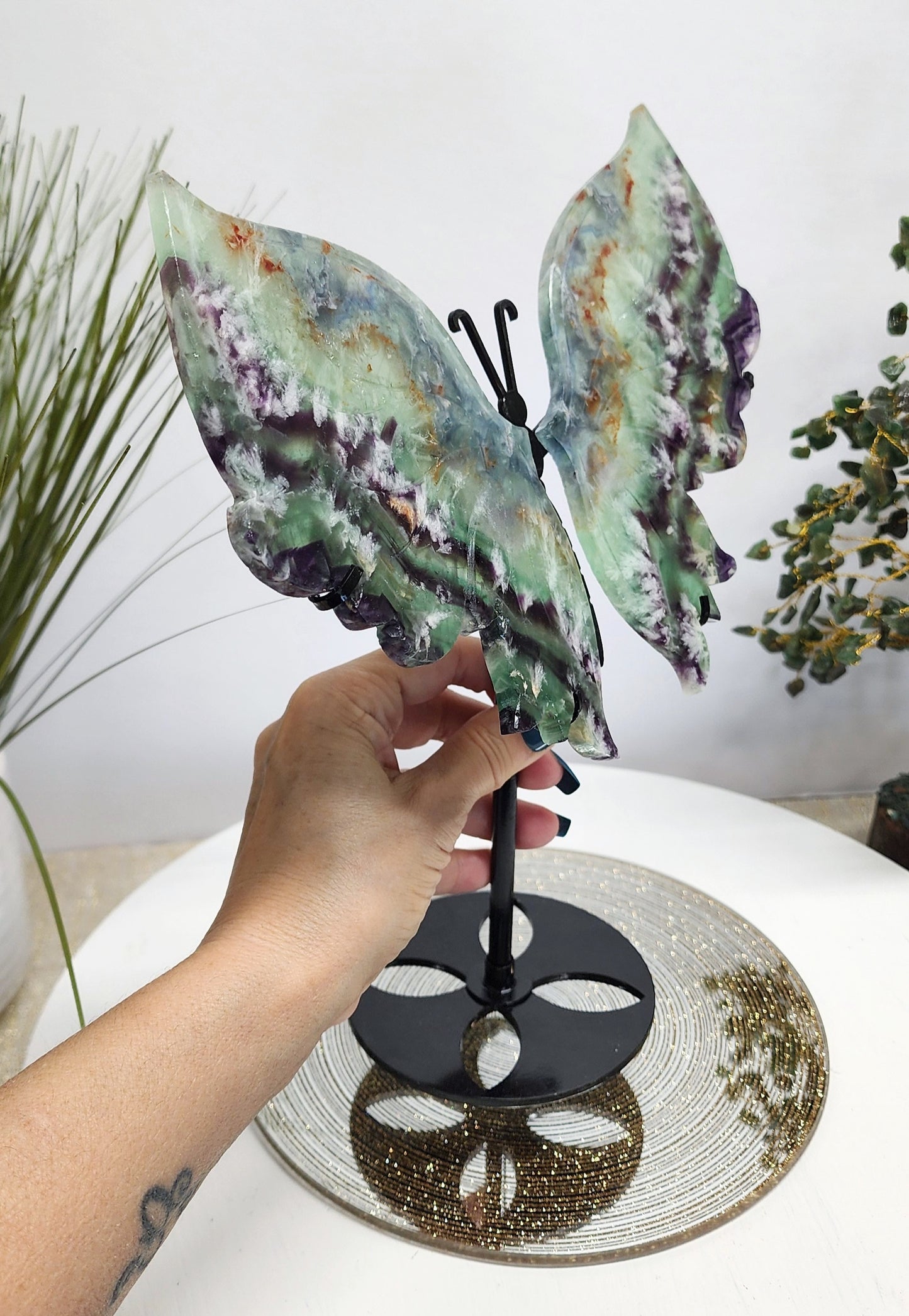 Lrg Feather Fluorite Butterfly Wings