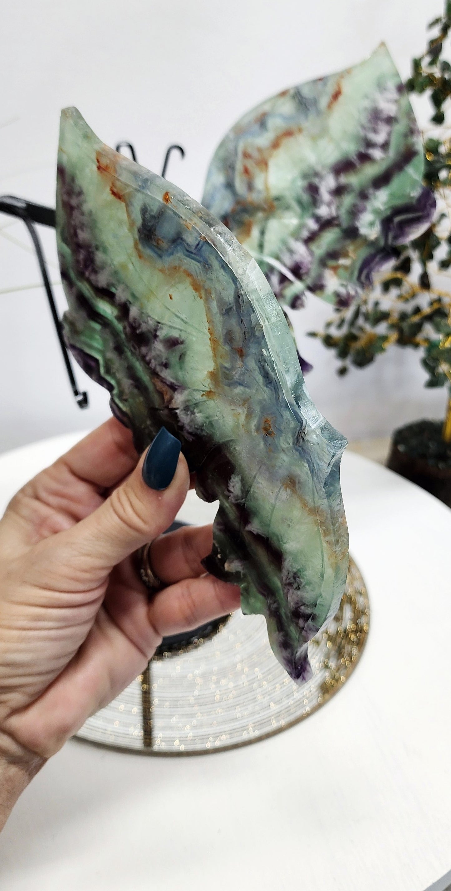 Lrg Feather Fluorite Butterfly Wings