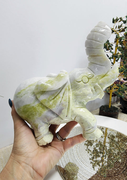 Large Lemon Blossom Jade Elephant