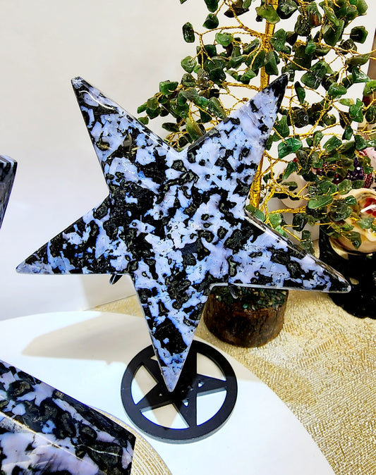 Large Indigo Gabro Star on Stand with Free Shipping