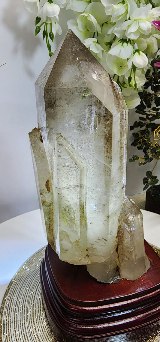 Large Smoky Citrine w/Garden, white phantom