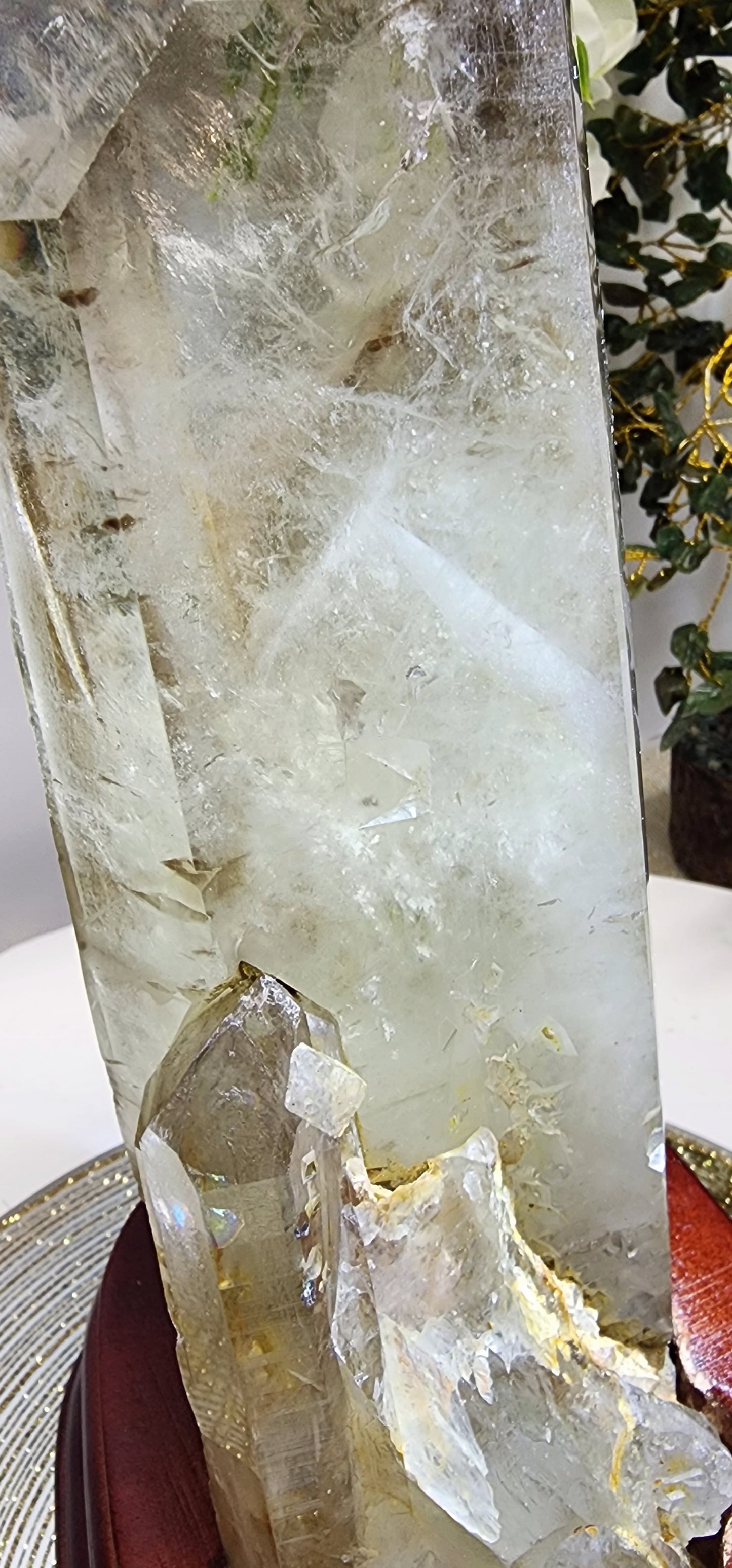Large Smoky Citrine w/Garden, white phantom