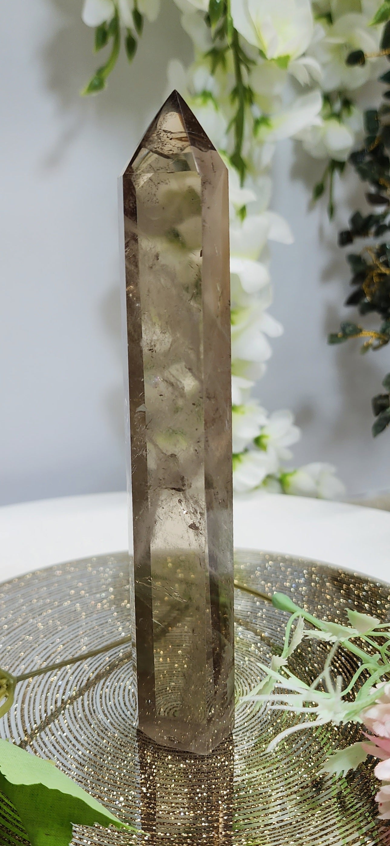 Smoky Quartz Tower With sparkle tip