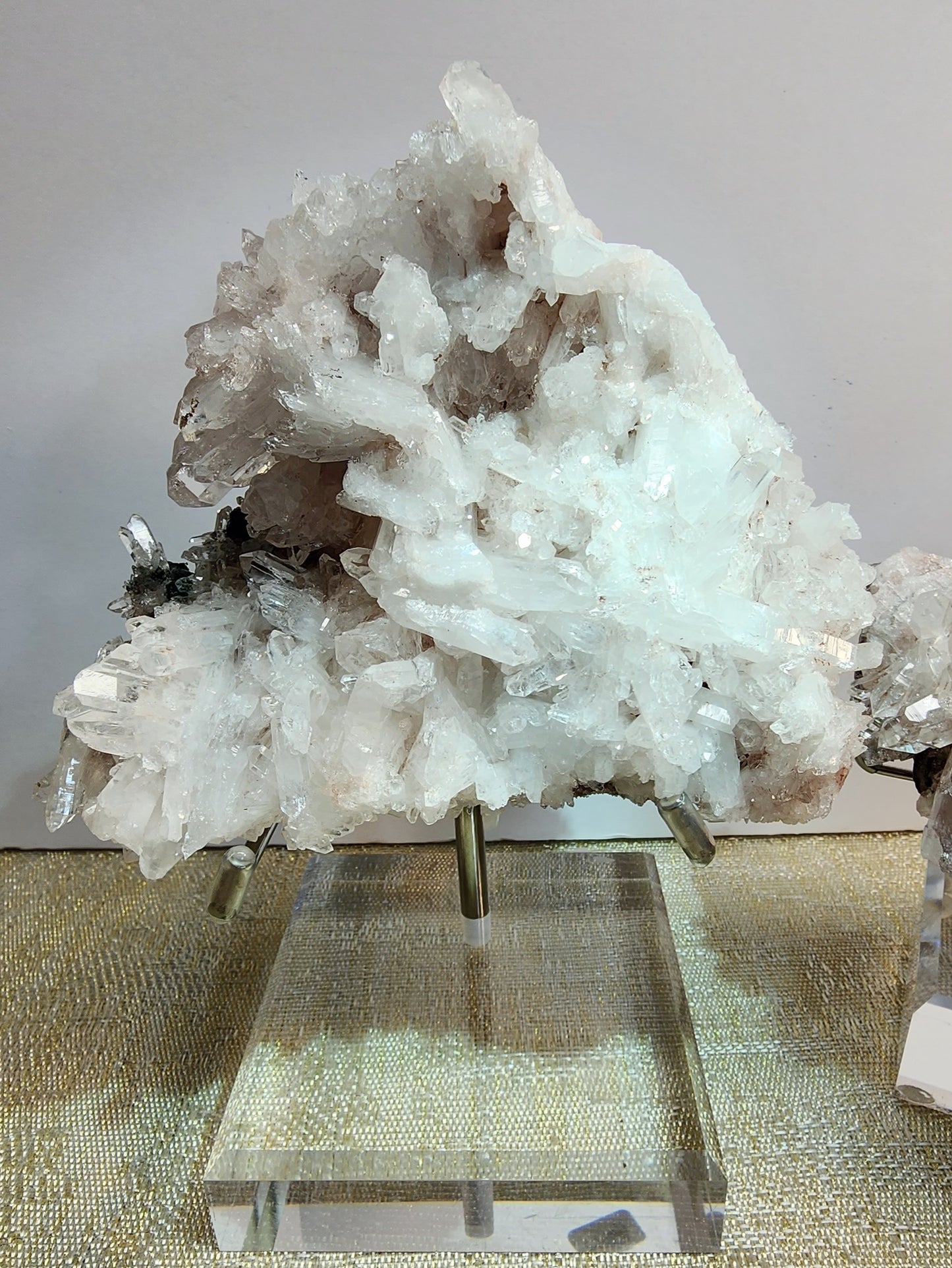 Large High Quality Pink Lemurian Quartz Cluster from Columbia