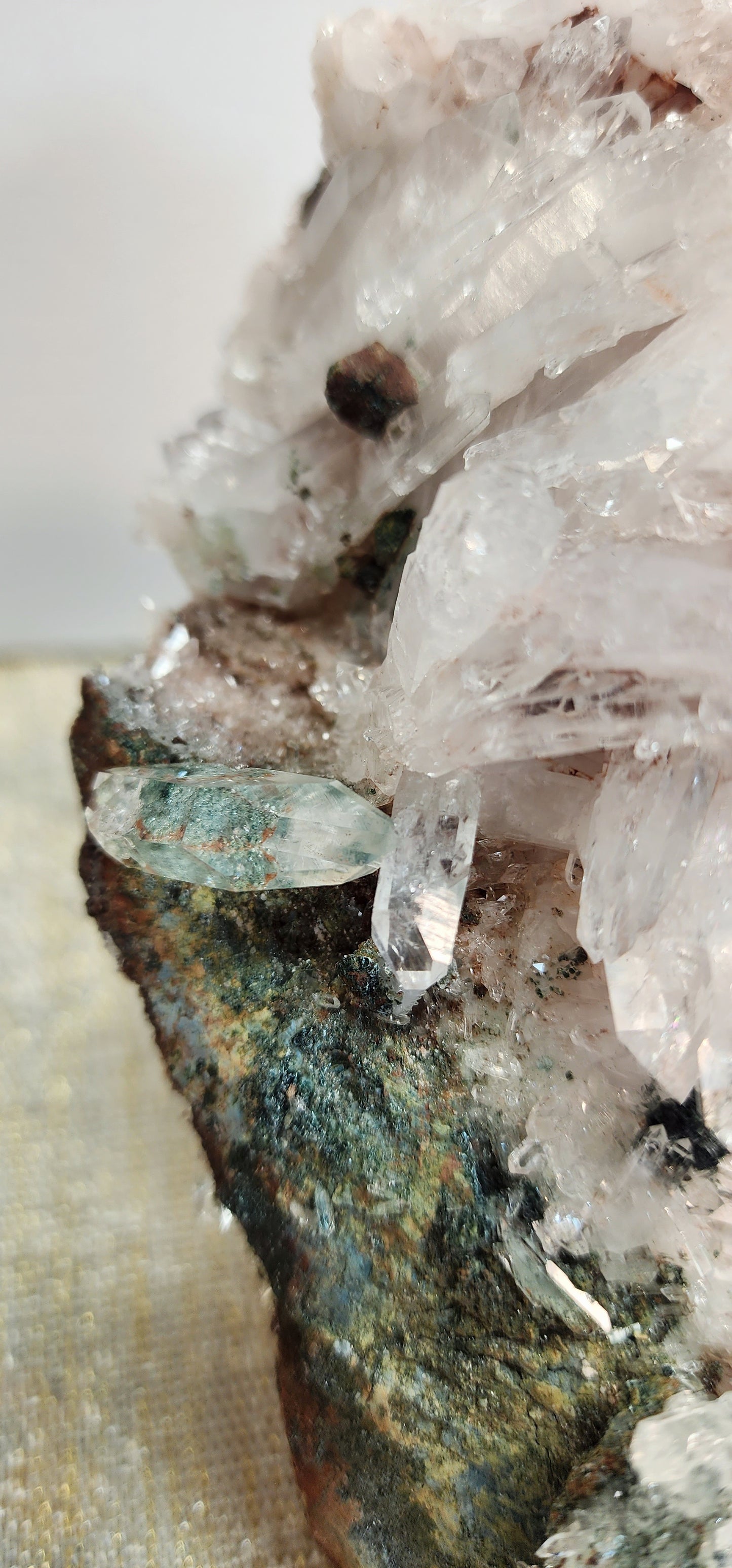 Large High Quality Pink Lemurian Quartz Cluster from Columbia