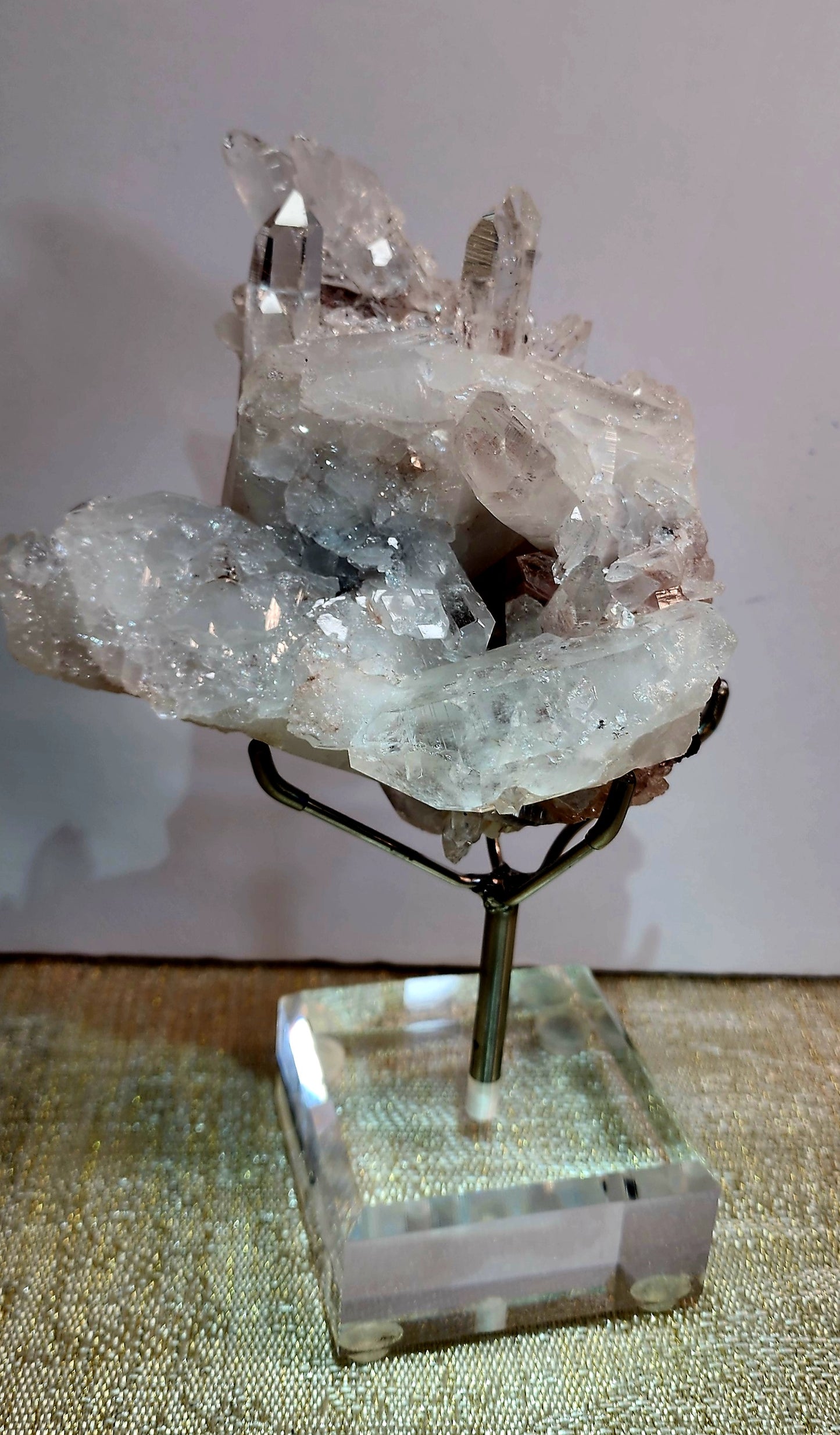 High Quality Pink Lemurian Quartz Cluster from Columbia