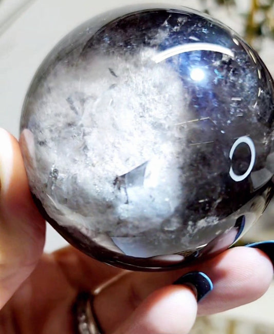 Smoky Quartz Sphere With Crystal growth and Garden with Free Shipping