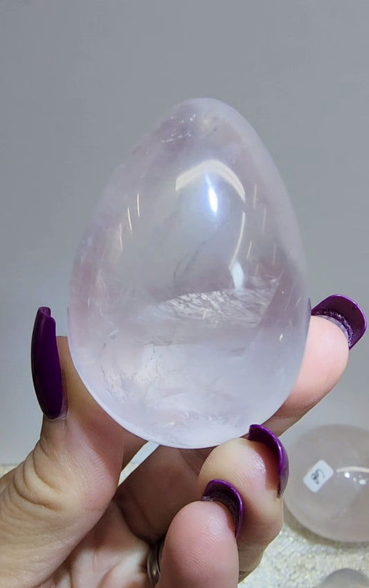 HQ Ice Rose Quartz Egg from Madagascar